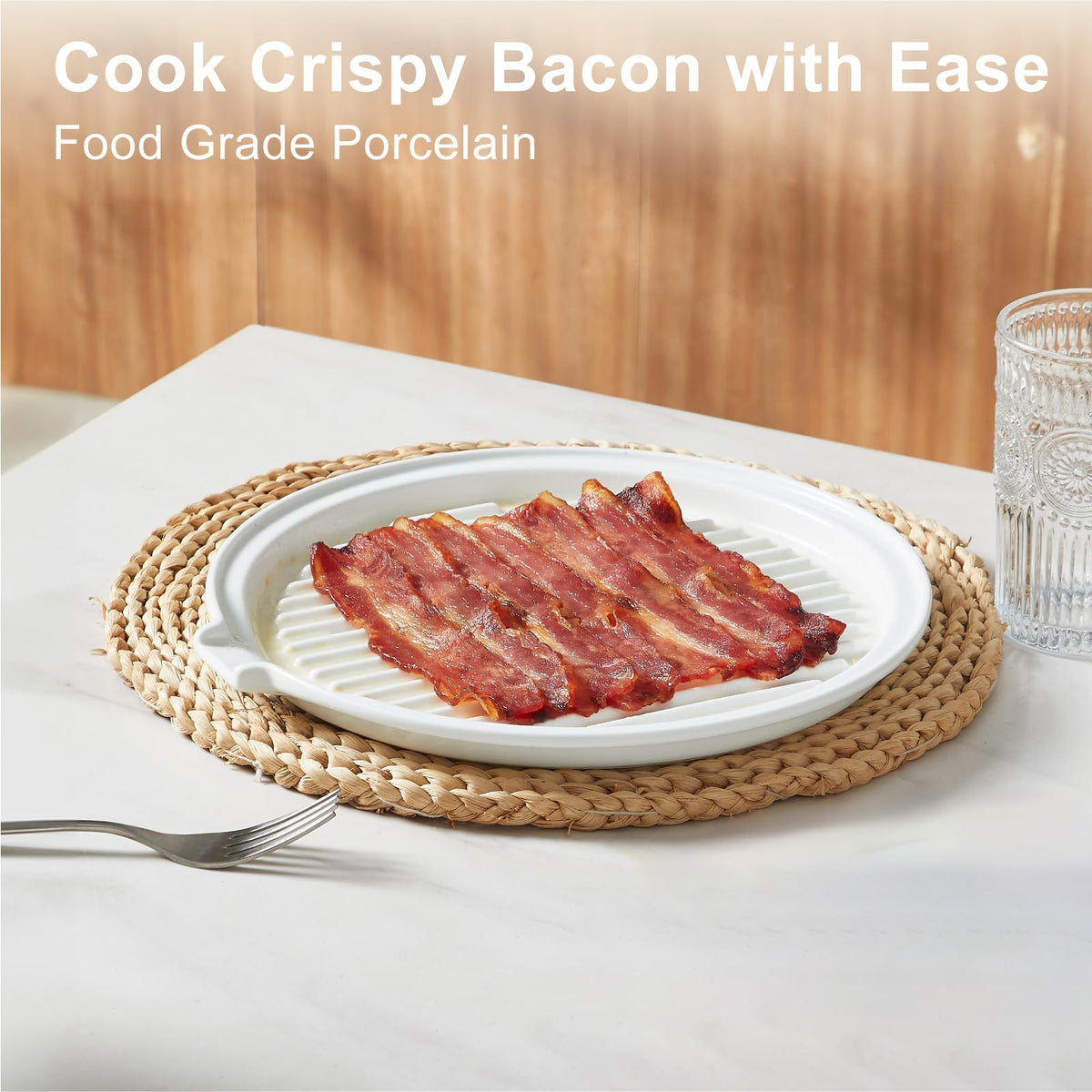 ONEMORE bacon tray easy-clean ceramic surface ready for dishwasher
