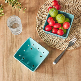 ONEMORE Berry Basket ceramic construction is sturdy and dishwasher-safe for busy kitchens.