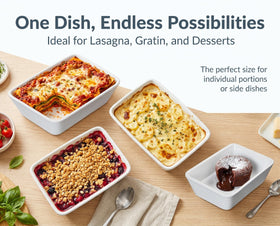 ONEMORE ceramic dish, dishwasher-safe for easy cleanup.