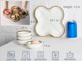 ONEMORE chip and dip set, removable dishes, easy organization for snacks and dips