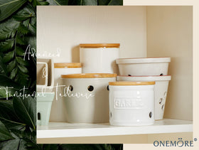 ONEMORE counter on a minimalist countertop with easy-clean glaze
