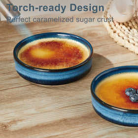 ONEMORE creme-brulee ramekins ideal for custards and caramelized tops.