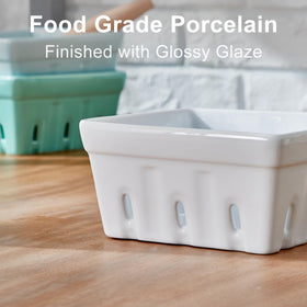 ONEMORE dishwasher-safe ceramic berry bowl for easy cleanup after snack time.