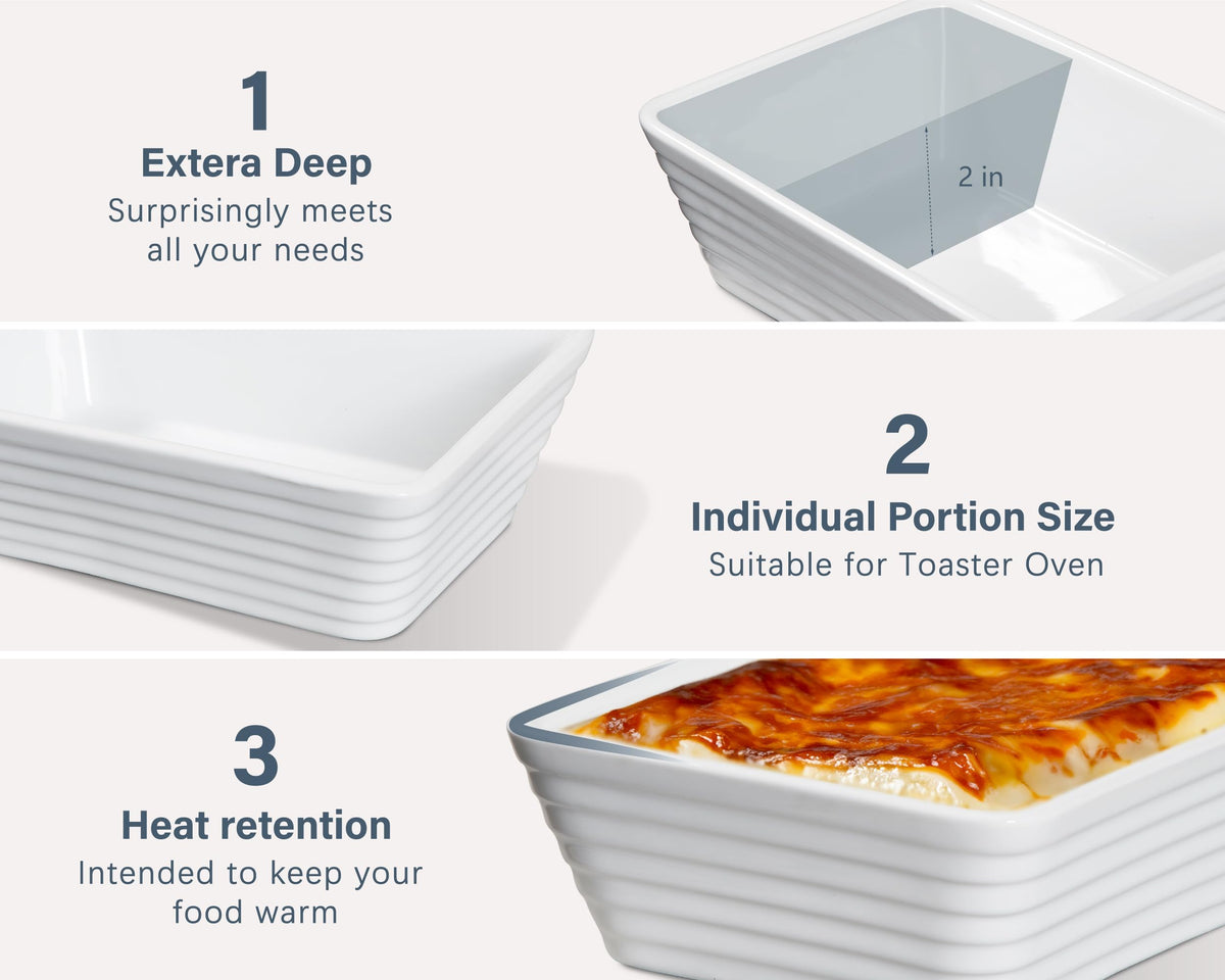 ONEMORE four-dish set in white, perfect for meal prep and portioning.