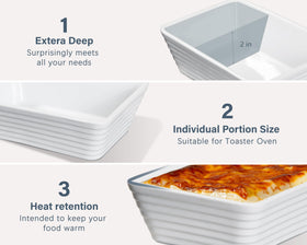 ONEMORE four-dish set in white, perfect for meal prep and portioning.