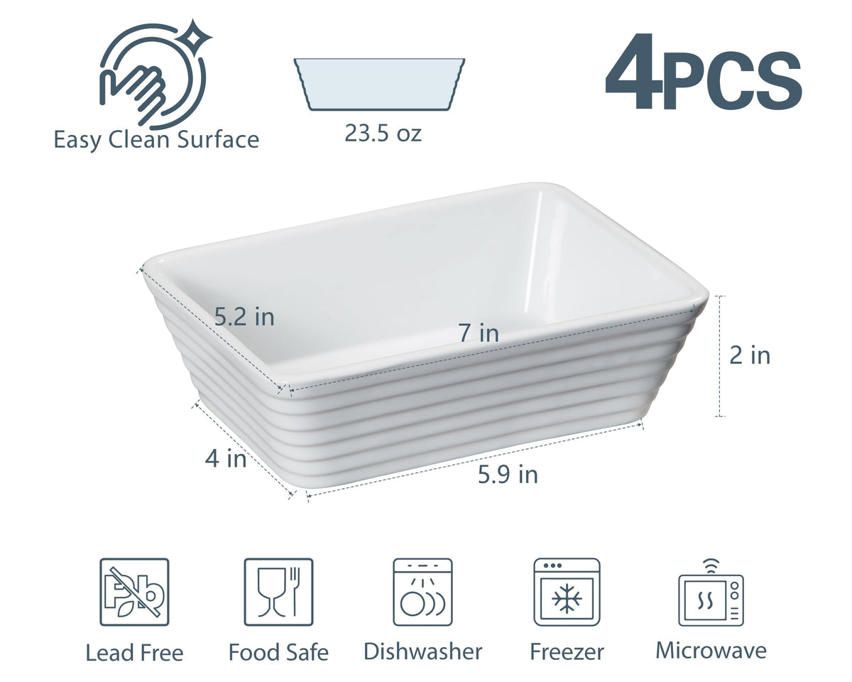 ONEMORE lasagna portion dish 5x7, ideal for single serves.