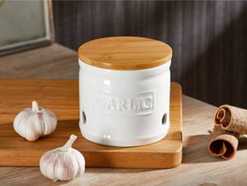 ONEMORE porcelain garlic saver for dry storage and freshness