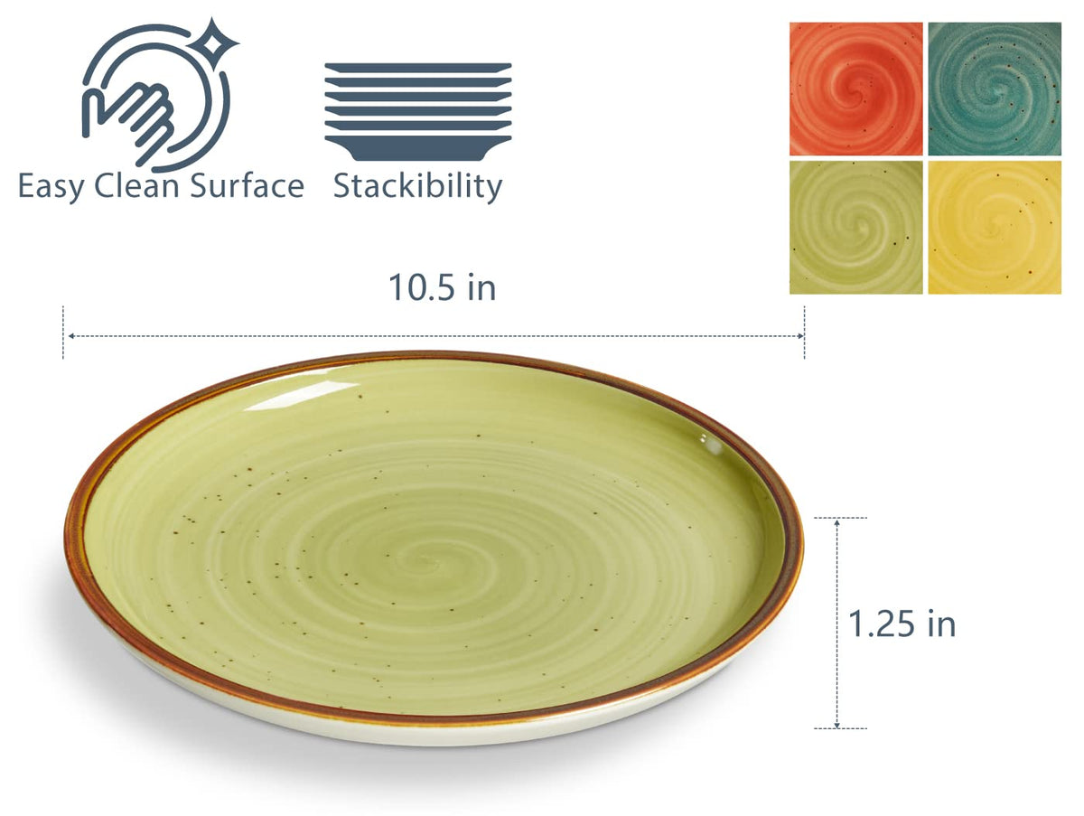 ONEMORE porcelain plates 10.5-inch microwave-safe design for quick reheats.