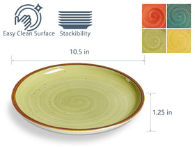 ONEMORE porcelain plates 10.5-inch microwave-safe design for quick reheats.