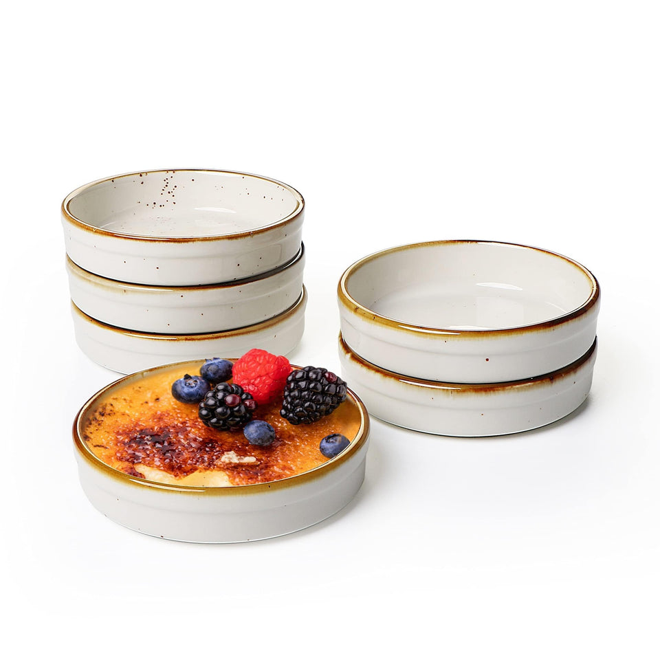 ONEMORE 4oz ramekins ideal for individual creme brulee servings.