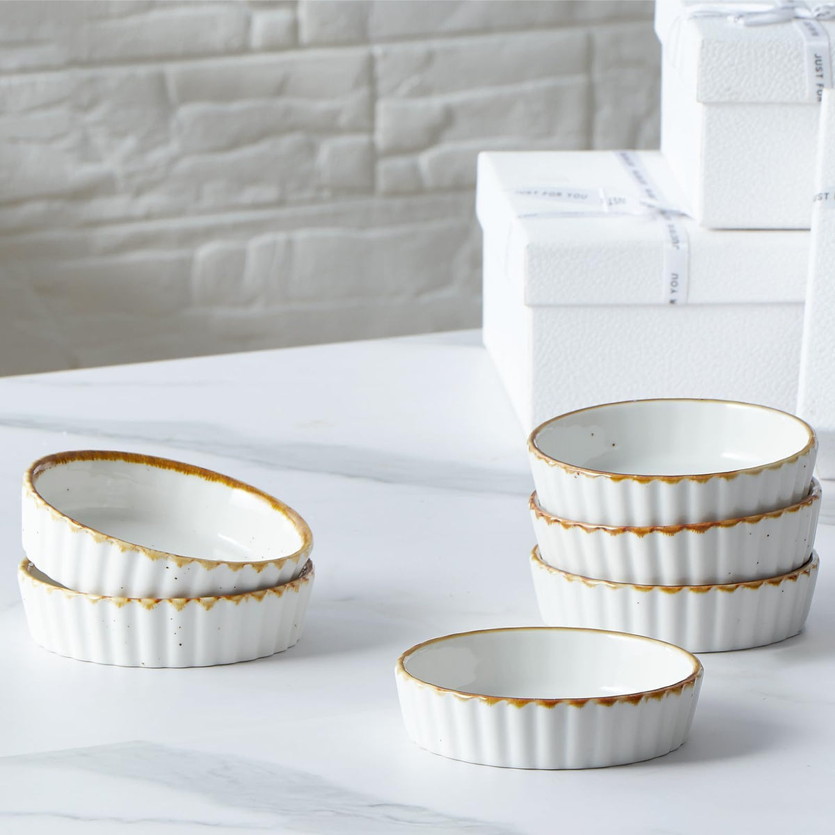 ONEMORE 4oz multi-use dishes for sauces, dips, and sides.