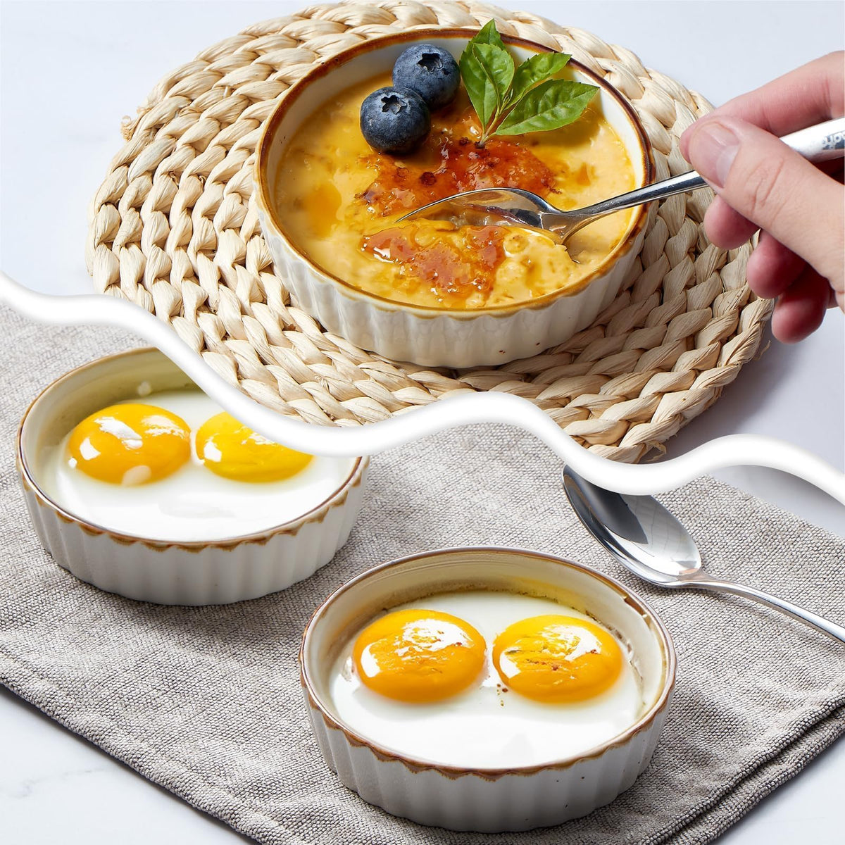 ONEMORE 4oz stackable design saves space in the kitchen.