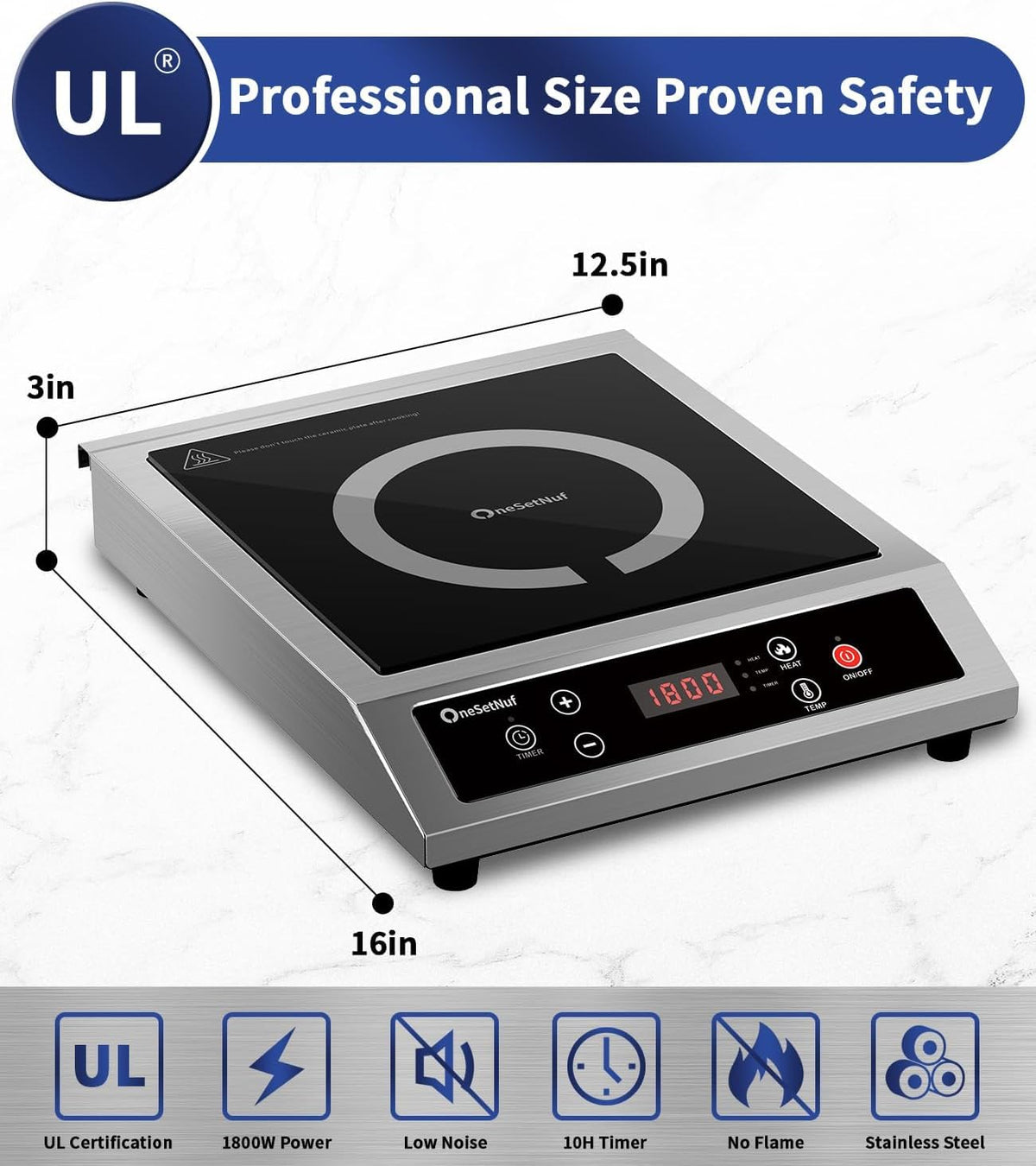 onesetnuf large cooking surface provides room for big pans and multi-dish meals