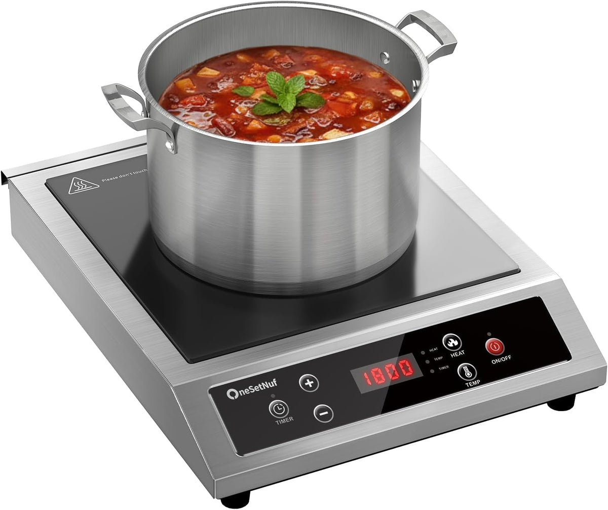 onesetnuf stainless steel induction burner demonstrates durable construction for daily family meals