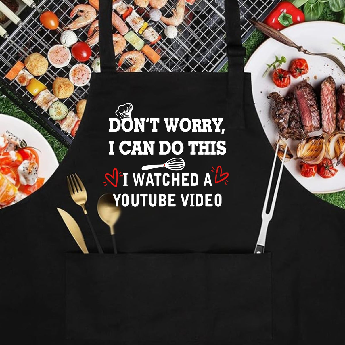 ONFAON apron presented as a gift idea for dad or mom