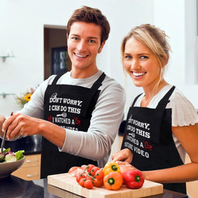 ONFAON apron with three pockets for BBQ and tools within reach