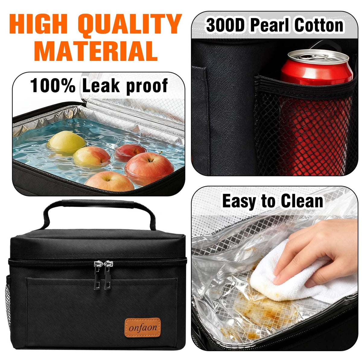 ONFAON waterproof liner prevents leaks and easy to wipe.