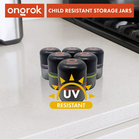 Six chalkboard labels with ONGROK jars for labeling contents