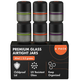 ONGROK glass jar with orange ring for organized spices