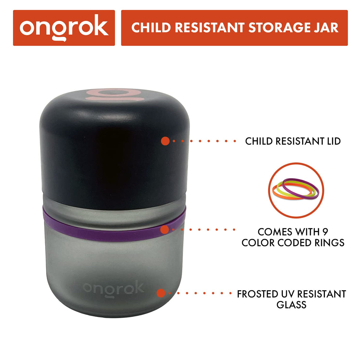 ONGROK jar with purple ring helps quick herb identification