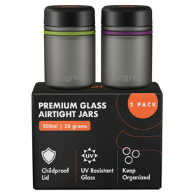 ONGROK glass storage jar 500ml with UV resistant frosted glass preserves freshness