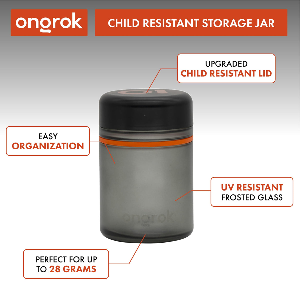 ONGROK jar showing airtight seal keeps aromas locked in