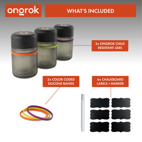 ONGROK chalkboard labels included for labeling spices, tea, or herbs