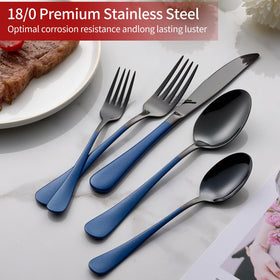 Onlycooker 18-0 forks show sturdy tines for reliable slicing and serving.