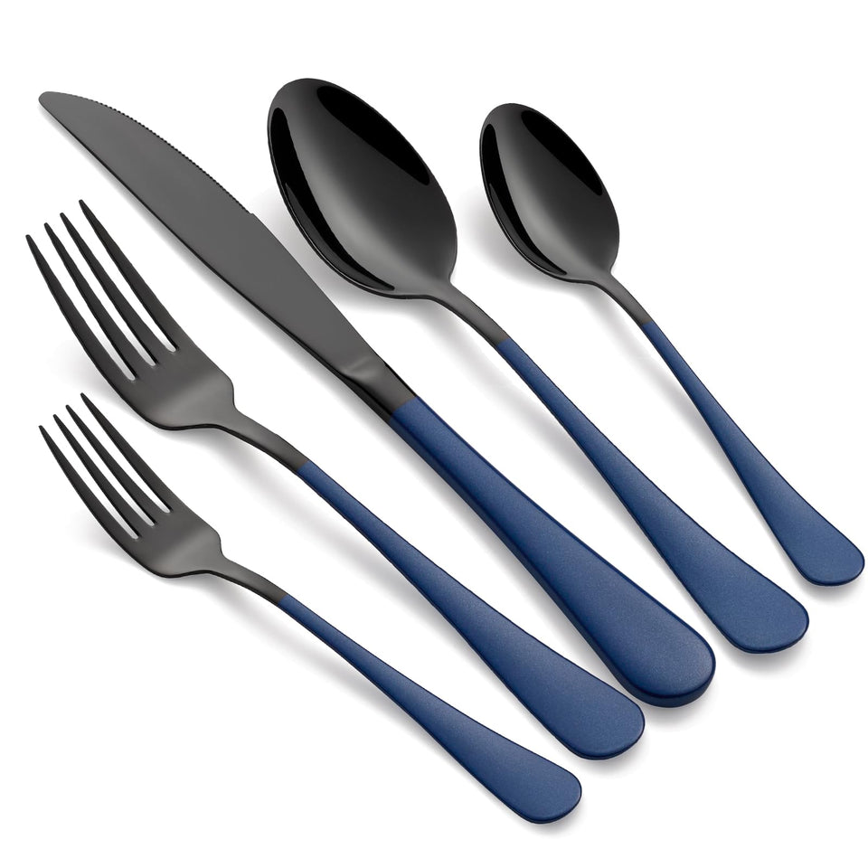 Onlycooker 20-piece flatware set shows complete dining service for four with coordinated design.