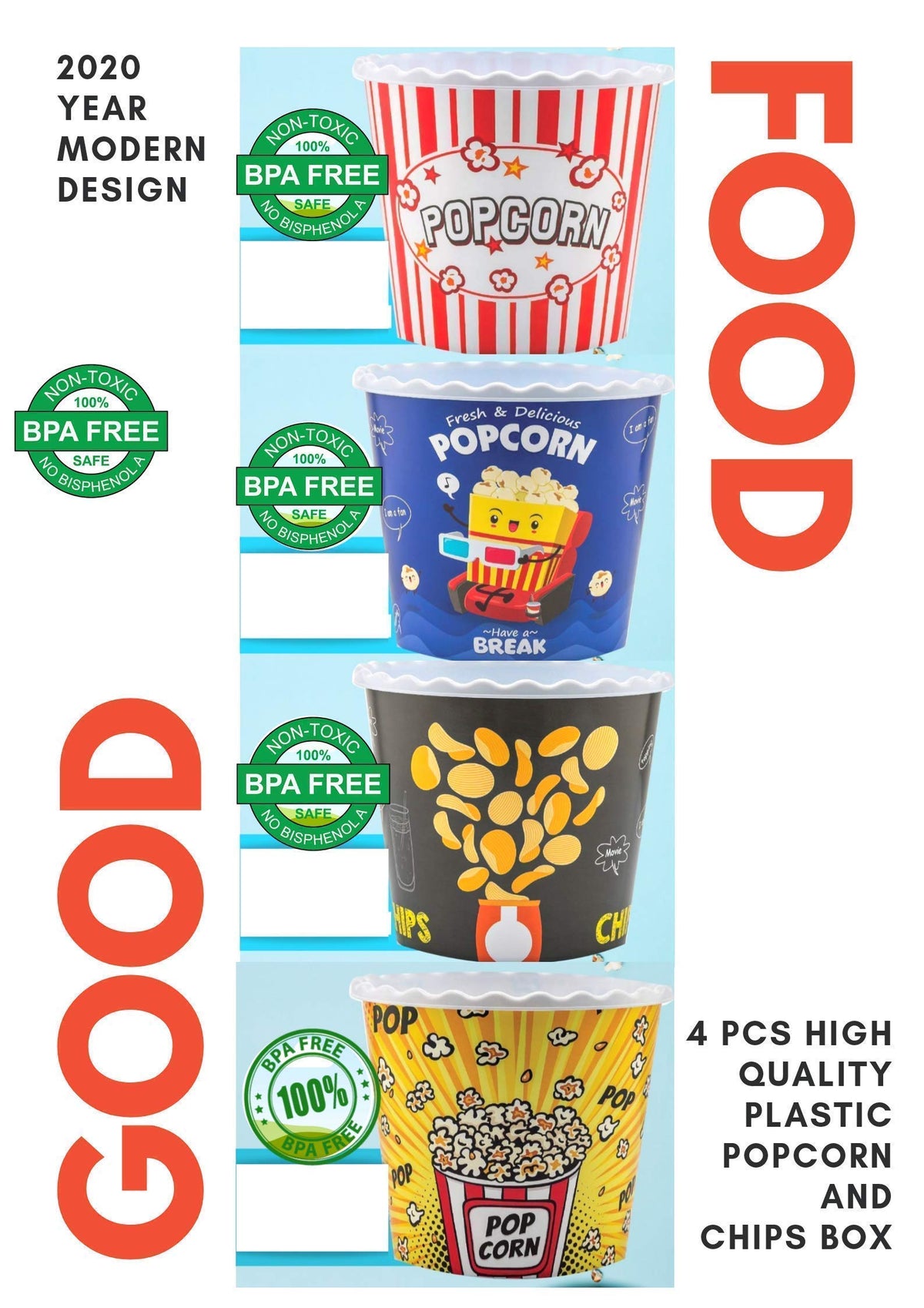 ONONEXPRESS popcorn boxes brown color, sturdy and reusable for sleepovers.
