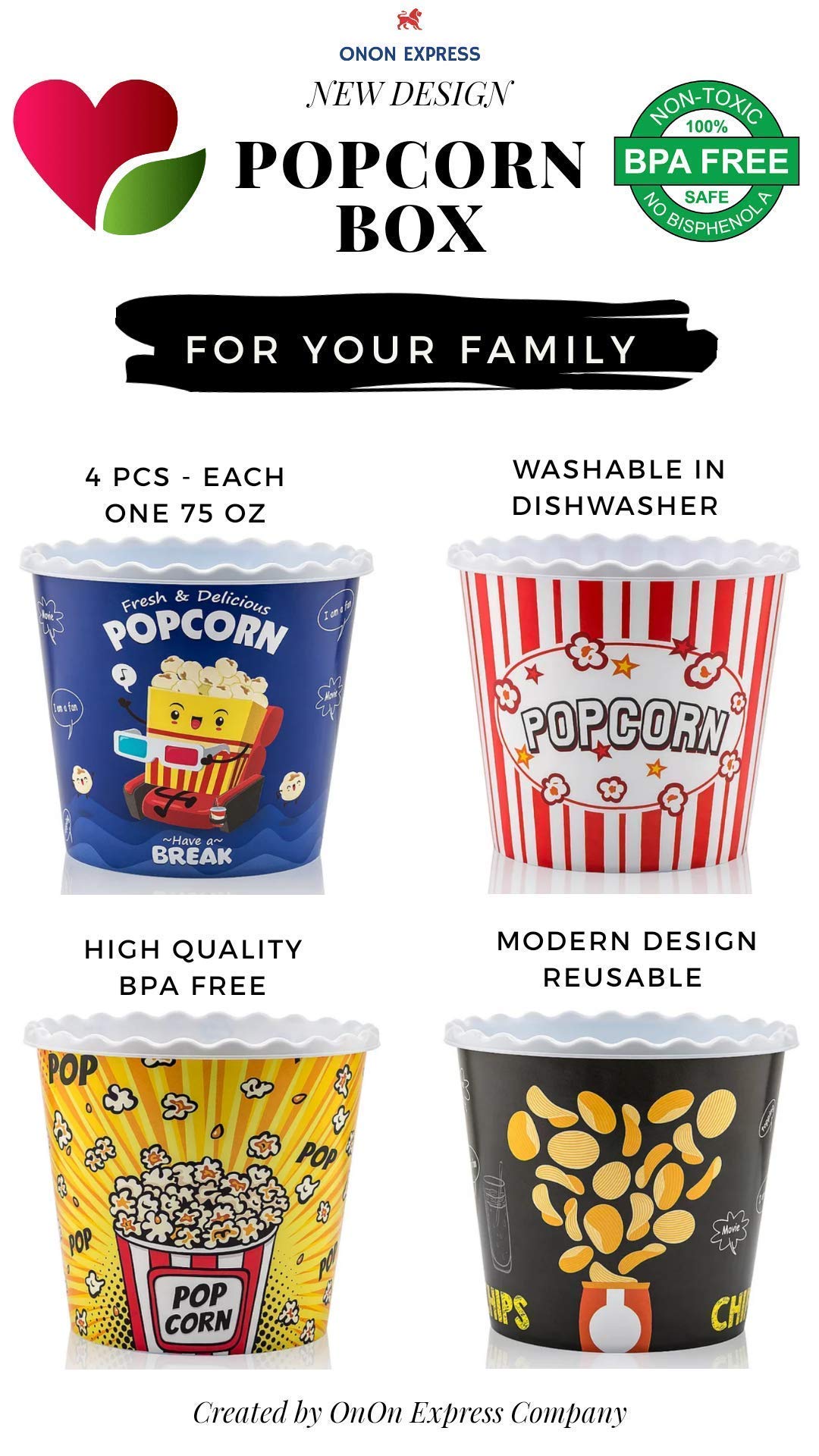 ONONEXPRESS BPA-free premium plastic, durable and safe reuse.