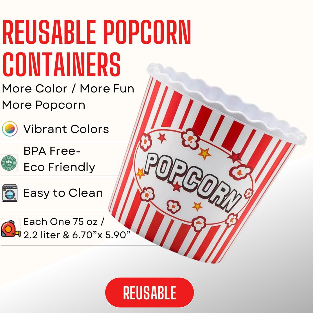ONONEXPRESS popcorn boxes red white, vibrant snack containers for parties.