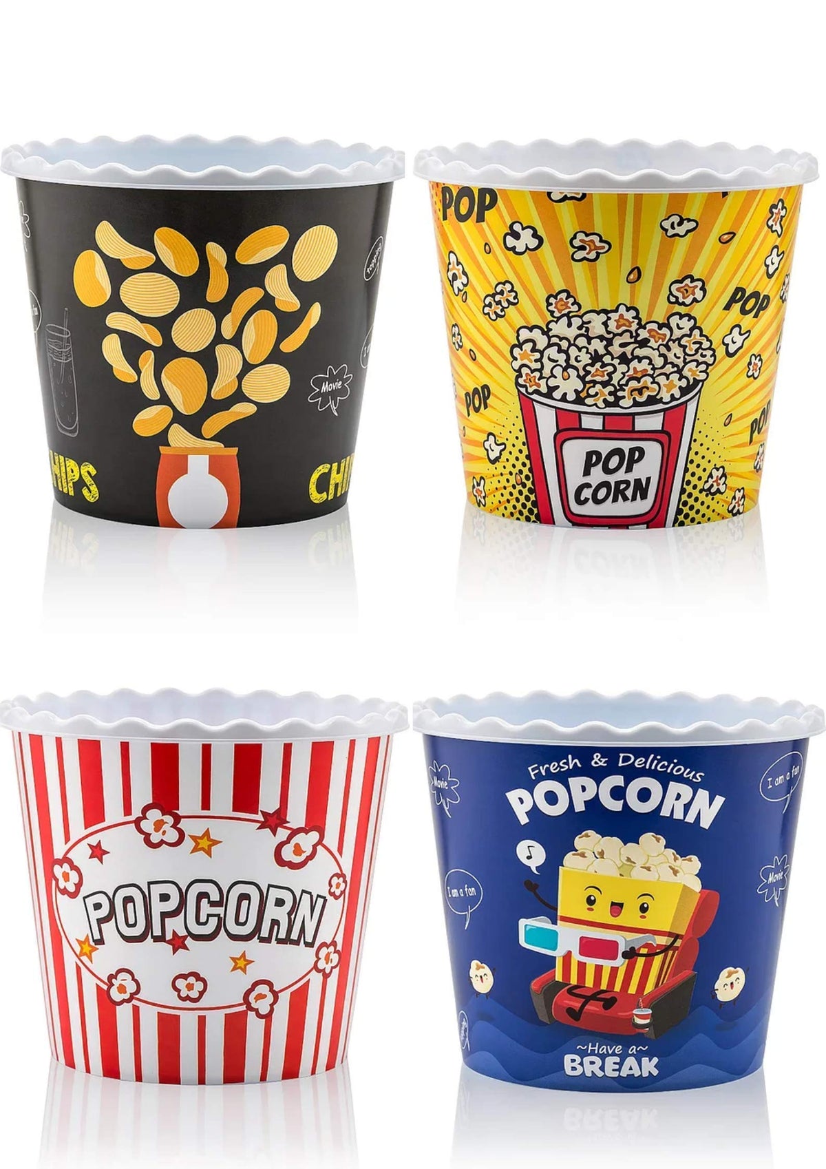 ONONEXPRESS popcorn boxes yellow set, ideal for family movie night.