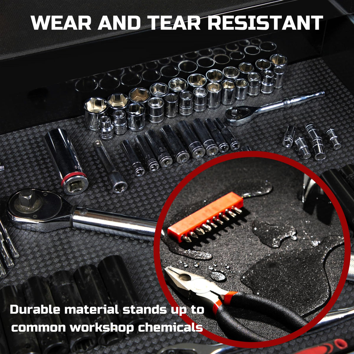 ONREVA tool box liner chemical and heat resistance helps in demanding workshops