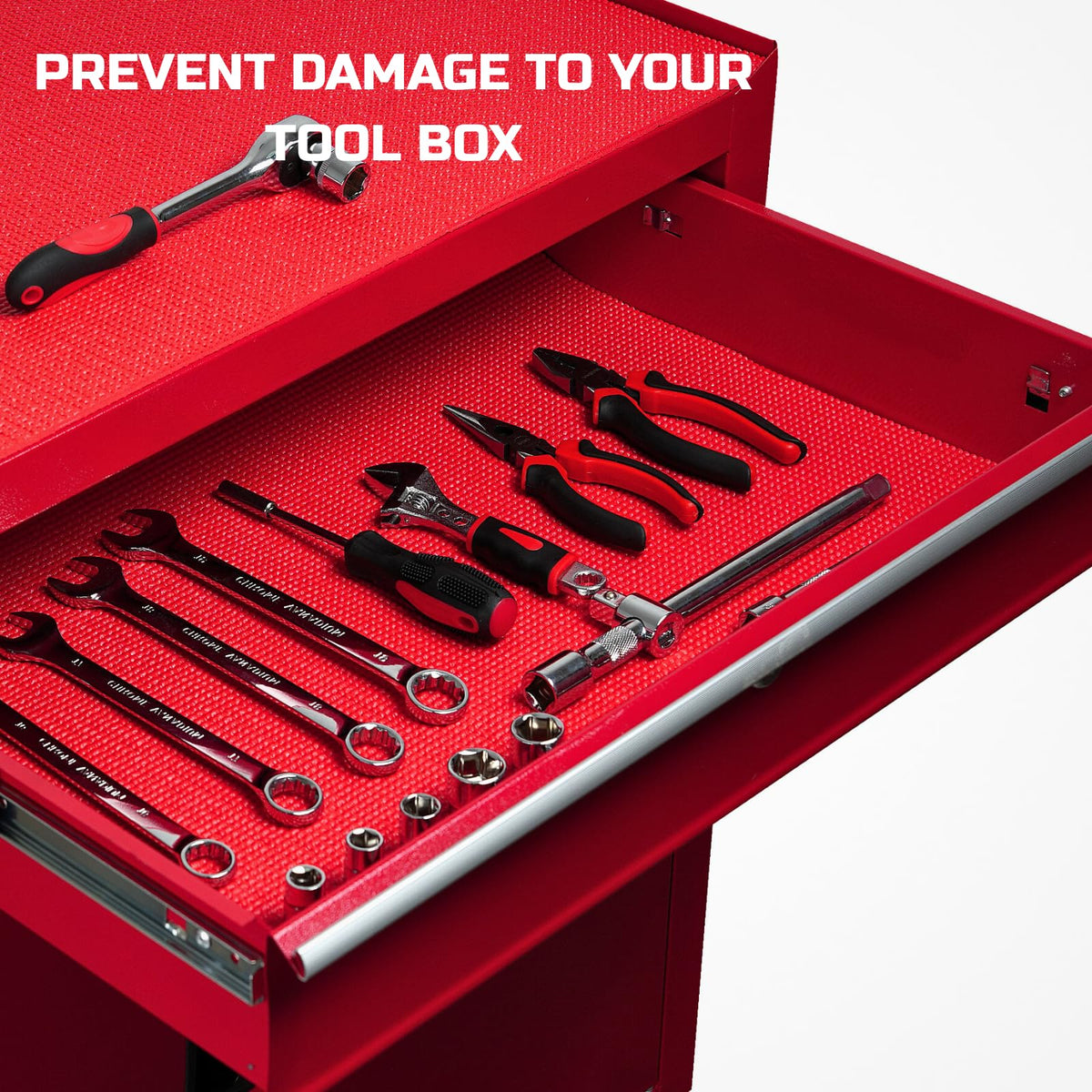 Onreva tool box liner easy-clean red surface guards grease.