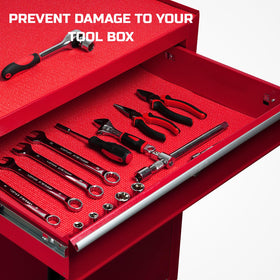 Onreva tool box liner easy-clean red surface guards grease.