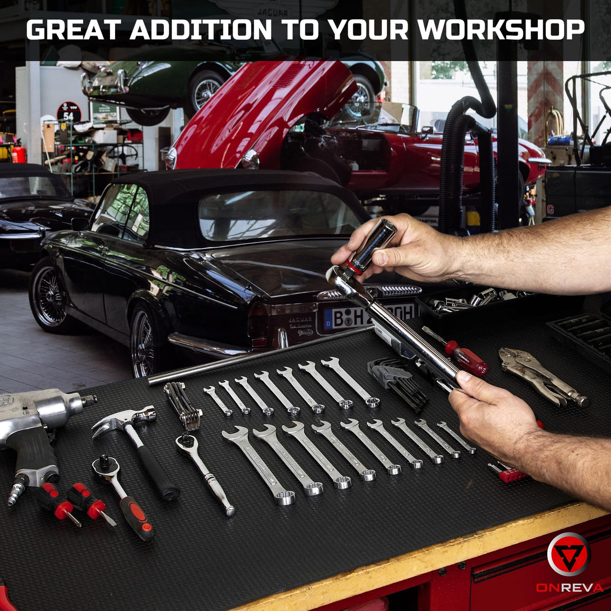ONREVA toolbox liner compatible with Craftsman, Snap-on, Husky, Milwaukee for versatile drawer protection.