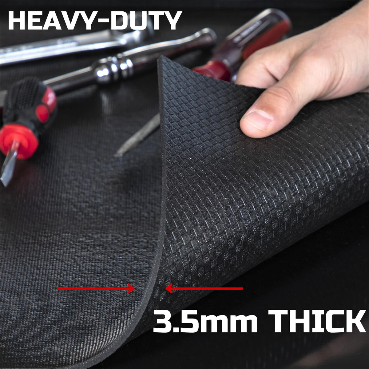 ONREVA toolbox liner easy-to-cut 22in-wide roll fits interior spaces quickly.