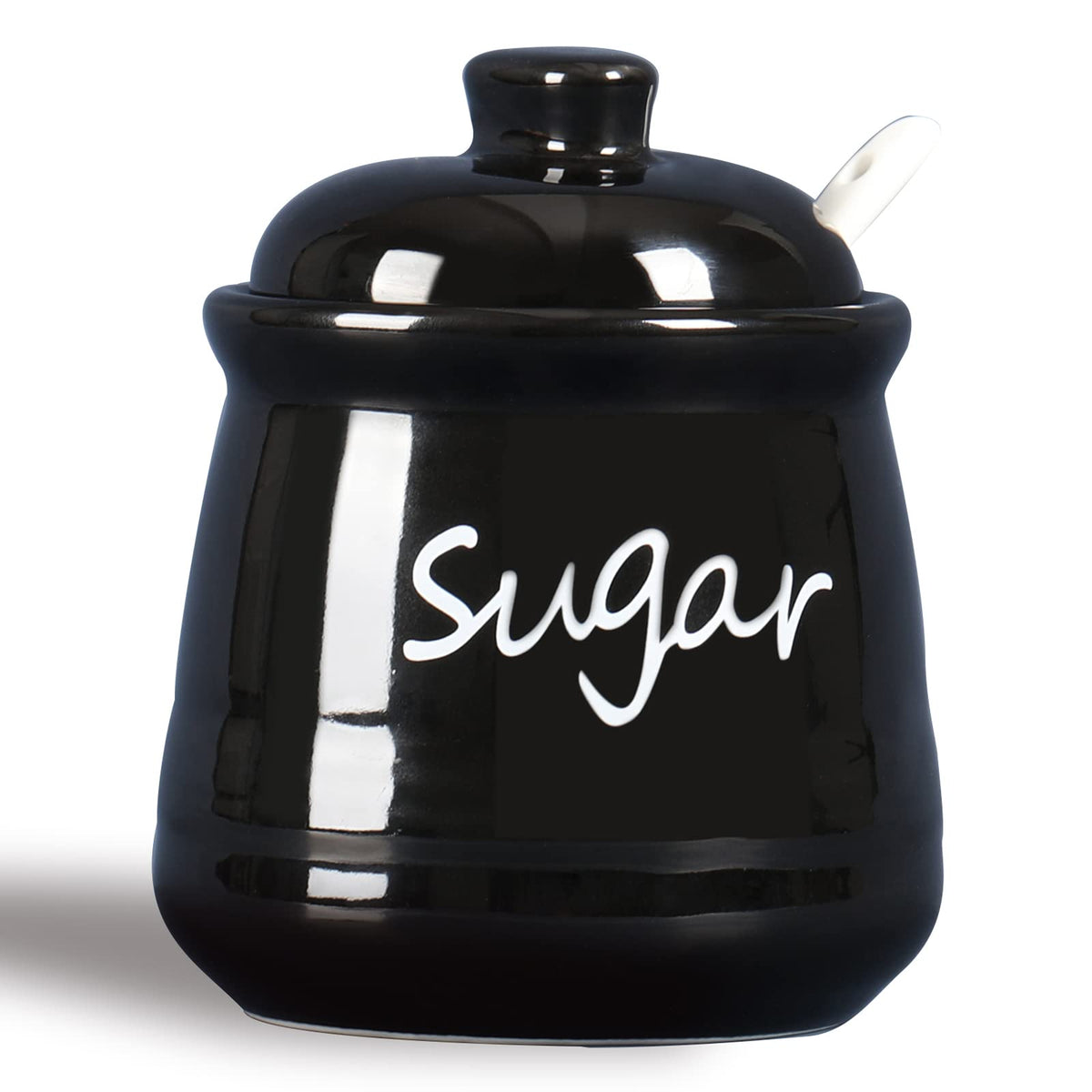 ONTUBE ceramic sugar bowl with lid and spoon for everyday use.