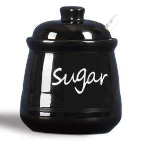 ONTUBE ceramic sugar bowl with lid and spoon for everyday use.