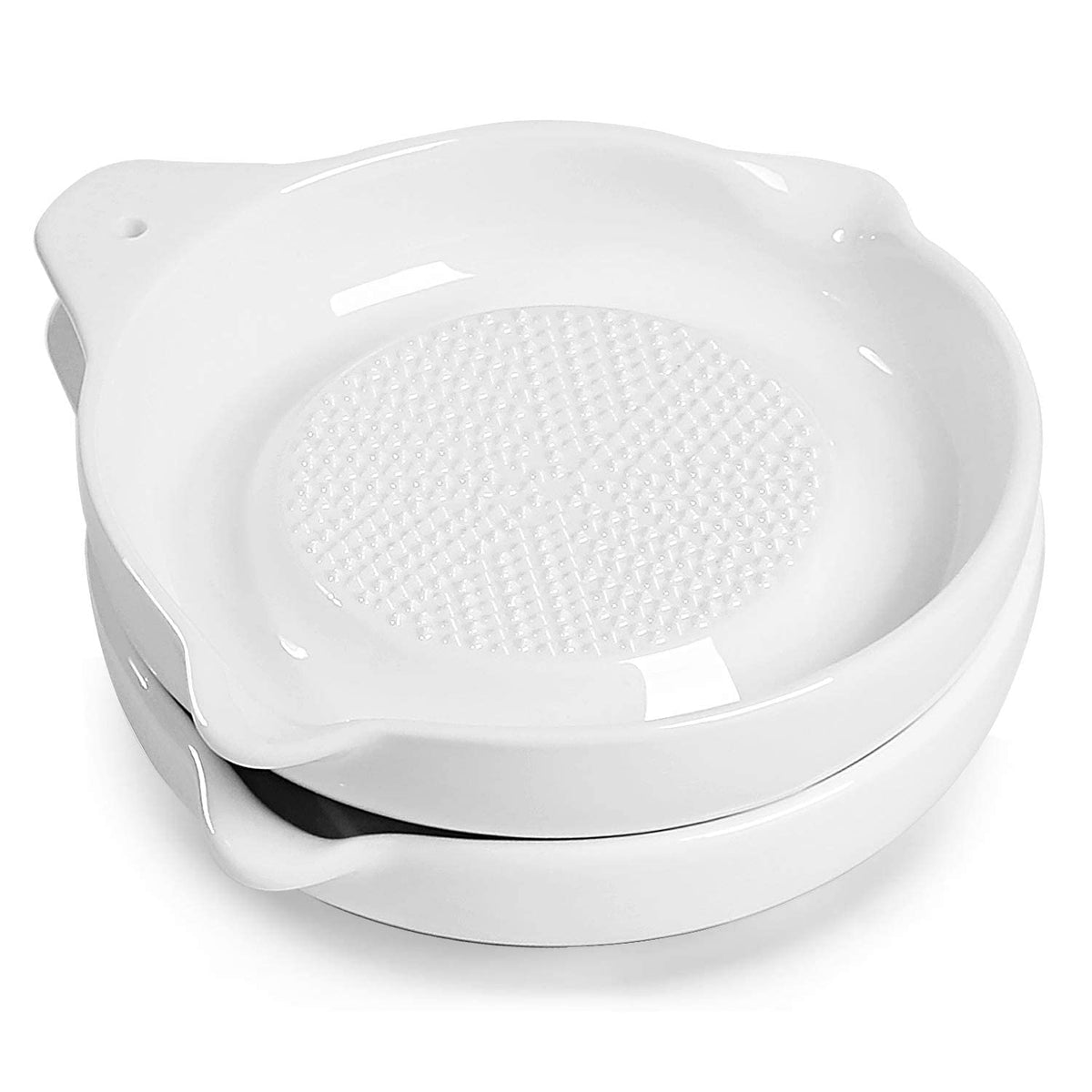 ONTUBE Ceramic Grater Plate ginger: smooth grating surface for quick prep.