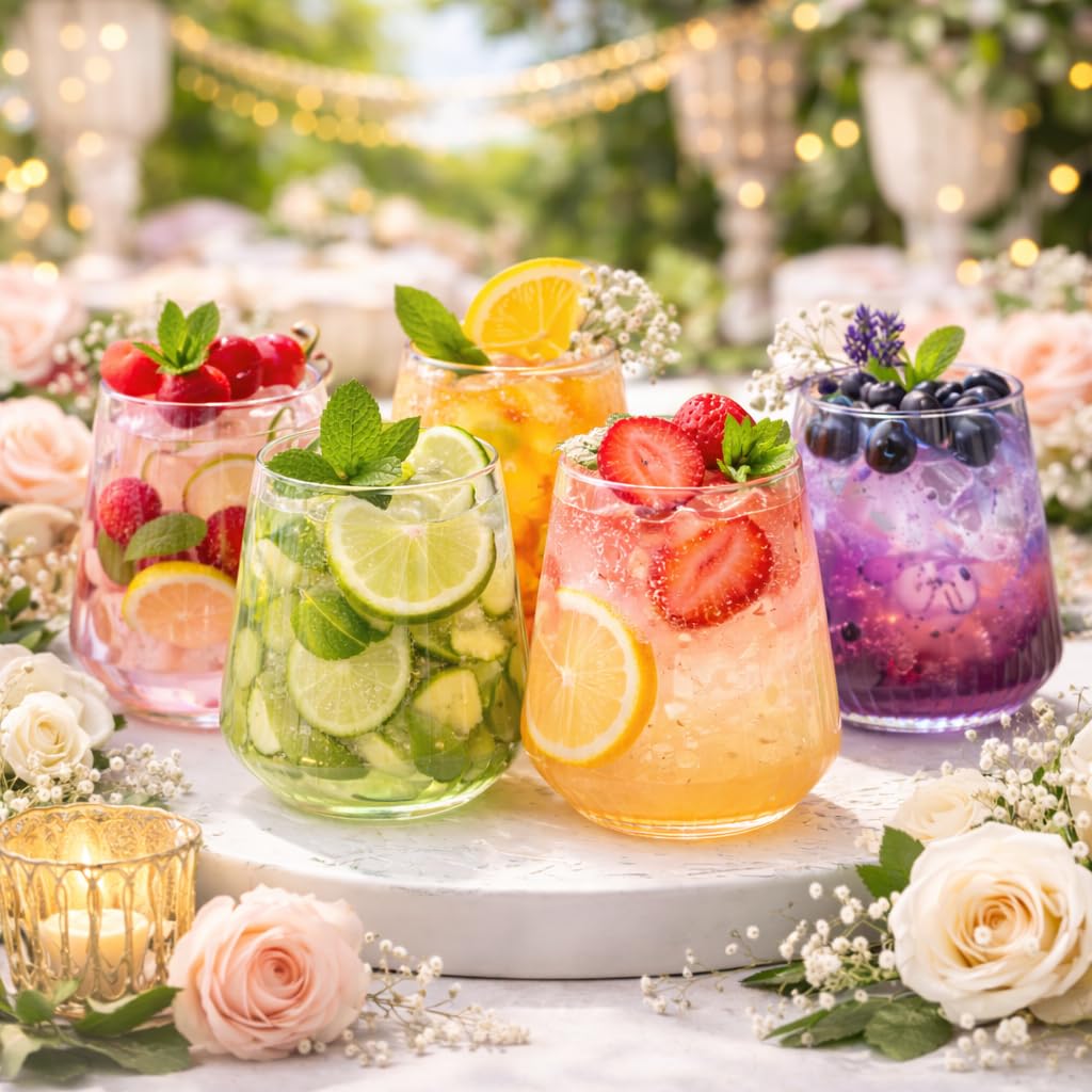 Oojami Aerodynamic Rim Stemless Glass—enhances sipping and aroma at celebrations.
