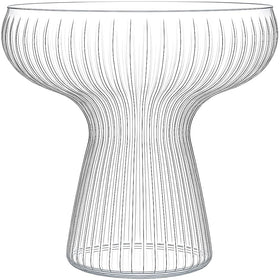 Oojami Lunara 11 oz clear margarita glass with ribbed design for premium party presentation.