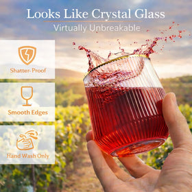 Oojami PET unbreakable glass highlights shatterproof durability for outdoor gatherings.