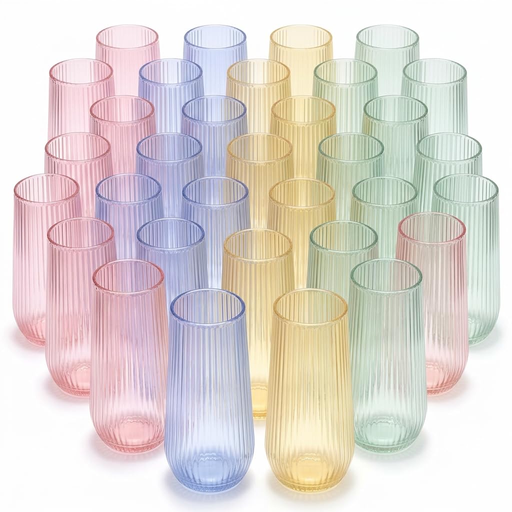 OOJAMI ribbed ripple toasting glass with 9oz capacity, ideal for elegant celebrations.