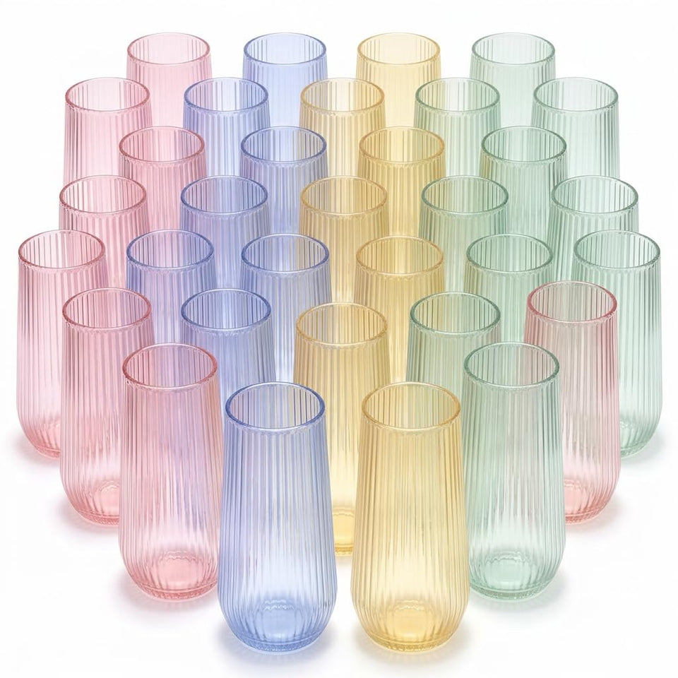 OOJAMI ribbed ripple toasting glass with 9oz capacity, ideal for elegant celebrations.