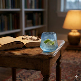 Oojami Ripple Origami glass outdoor use, resilient for picnics and poolside entertaining.