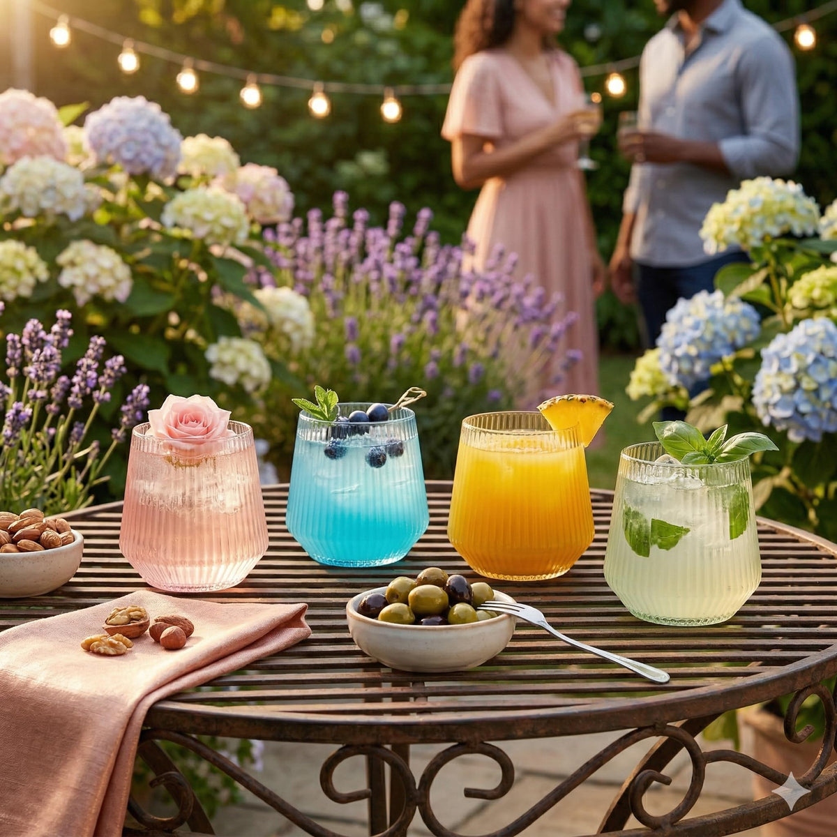 Oojami Ripple Origami glass pack, neatly arranged for easy event service.