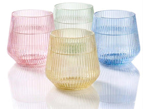 Oojami Ripple Origami glass, side view, shatterproof and elegant for any gathering.