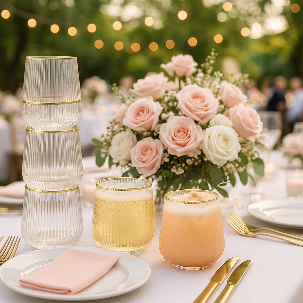 Oojami weddings and events glass set; premium look for upscale occasions.